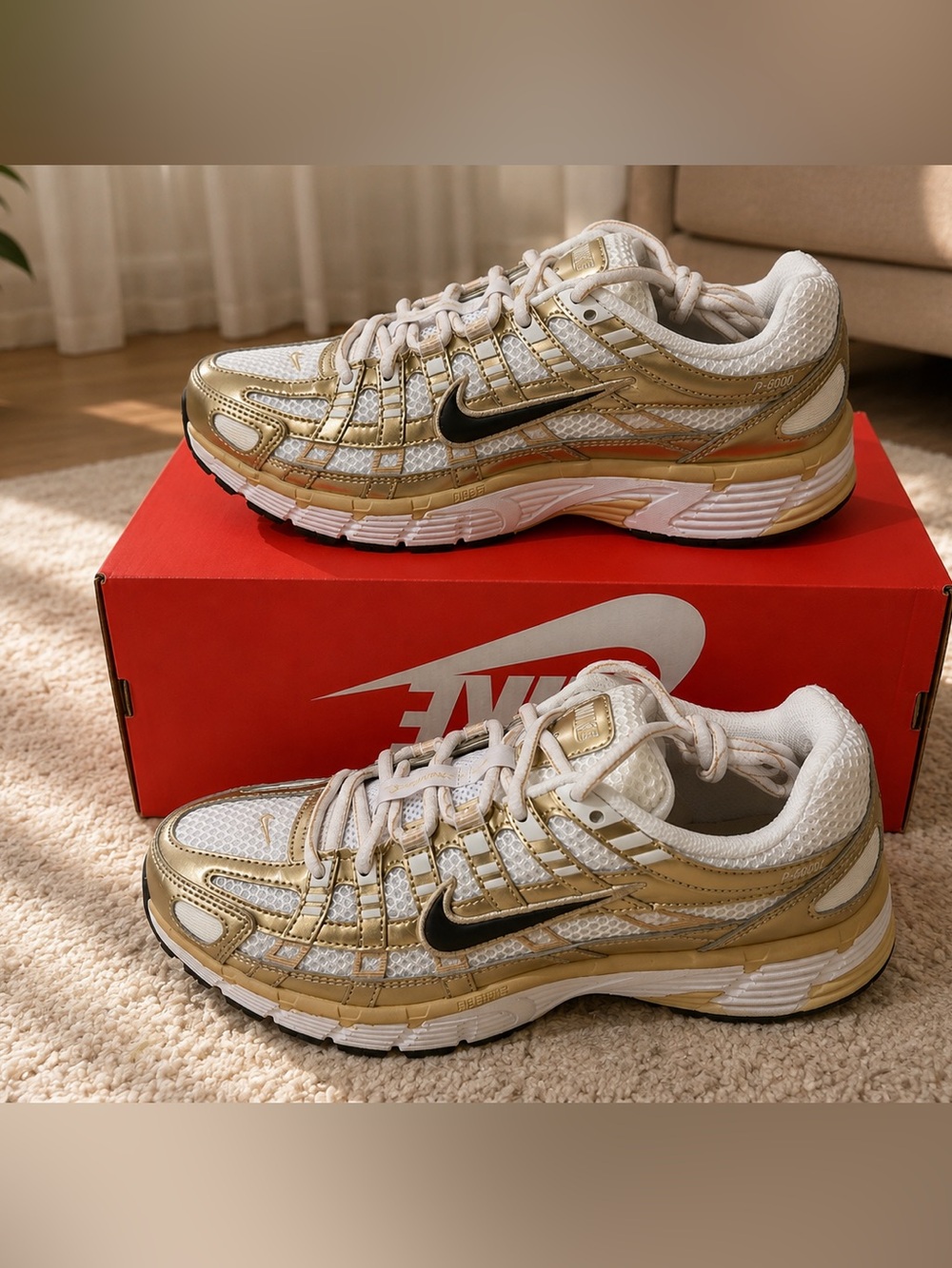 Nike P-6000 GLD Women's White/Black-Grain IF1787-100 Fast Shipping box no lid